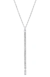 Mindi Mond Baguette Diamond Deco Bar Pendant Necklace In Platinum