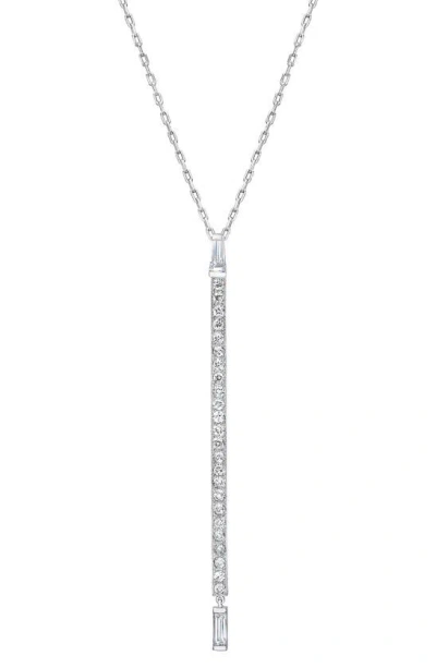 Mindi Mond Baguette Diamond Deco Bar Pendant Necklace In Metallic
