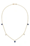 Mindi Mond Ceylon Sapphire & Diamond Tinsel Necklace