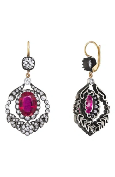 Mindi Mond Cherry Blossom Chandelier Drop Earrings In Gold/ Silver/ Mixed Stones