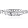 Mindi Mond Clarity 5 Cube Diamond Link Bracelet In Metallic