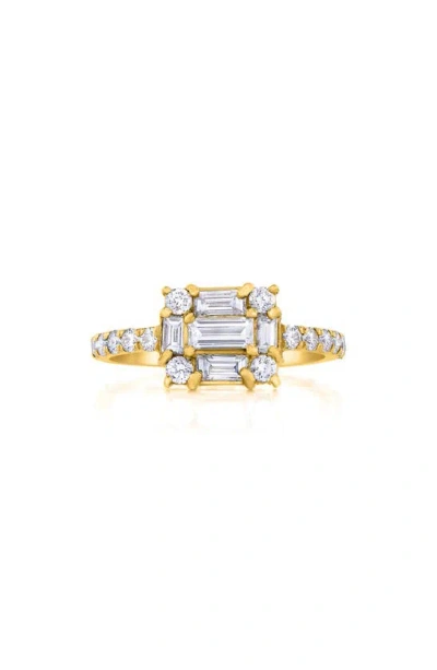 Mindi Mond Clarity Cube Diamond Ring In 18k Yellow Gold