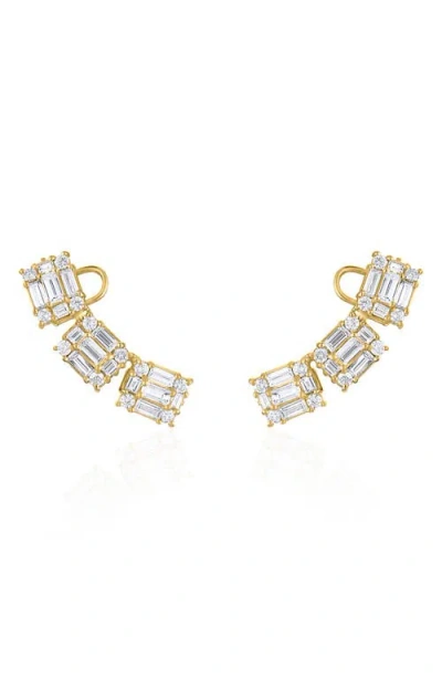 Mindi Mond Clarity Diamond Ear Climbers In 18k Yellow Gold