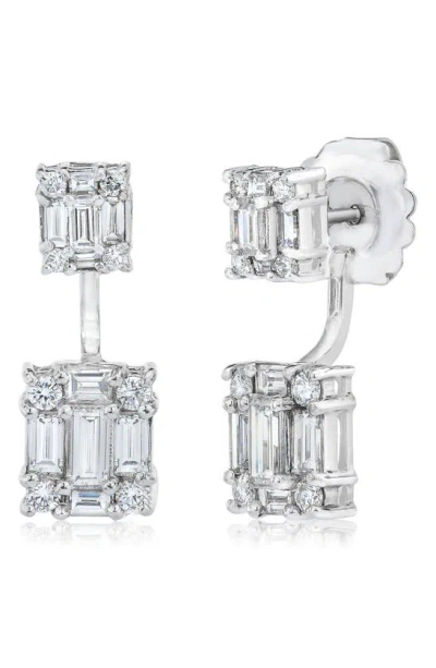 Mindi Mond Clarity Dual Cube Diamond Ear Jackets In White