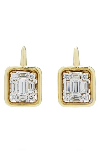 Mindi Mond Clarity Framed Diamond Drop Earrings In Gold