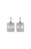 Mindi Mond Clarity Mega 18k White Gold Diamond Baguette Earrings