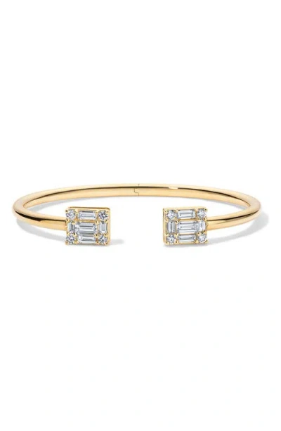 Mindi Mond Clarity Petite Diamond Open Bangle Bracelet In Gold