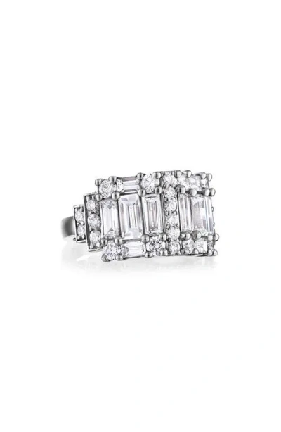 Mindi Mond Clarity Step Diamond Band Ring In White