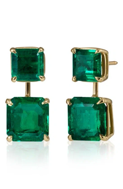 Mindi Mond Colombian Emerald Drop Earrings In Green