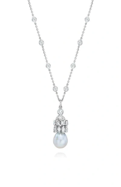 Mindi Mond Cultured Pearl & Diamond Pendant Necklace