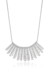 Mindi Mond Cultured Pearl Spoke Frontal Necklace In Silver/ Diamond/ Pearl