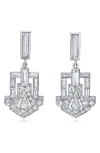Mindi Mond Dangling Deco Shield Diamond Drop Earrings In Platinum/diamond