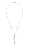 Mindi Mond Diamond And Emerald Key Pendant Necklace In Gold