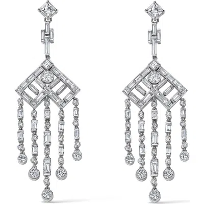 Mindi Mond Diamond Chandelier Drop Earrings In Silver