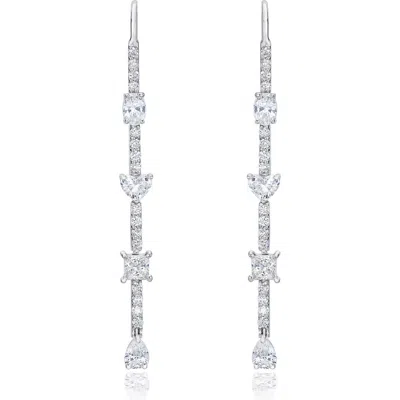 Mindi Mond Fancy Cut Diamond Drop Earrings In Silver