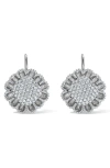 Mindi Mond Floating All Diamond Drop Earrings In Silver