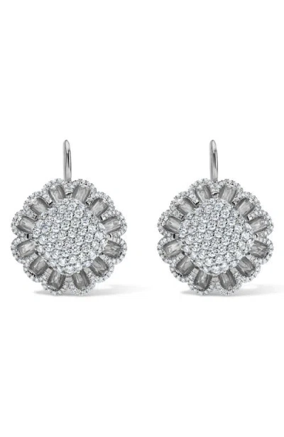 Mindi Mond Floating All Diamond Drop Earrings In Silver