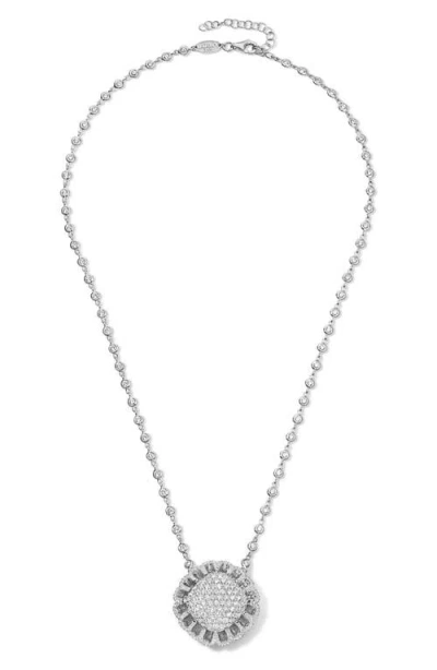 Mindi Mond Floating All Diamond Pendant Necklace In Silver