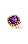 Mindi Mond Floating Amethyst & Diamond Pavé Cocktail Ring In Pattern