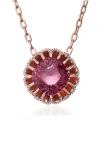 Mindi Mond Floating Pink Tourmaline & Diamond Pendant Necklace In Rose/diamond/tourmaline