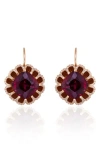 Mindi Mond Floating Rhodolite Garnet & Diamond Drop Earrings In Rose/diamond/garnet