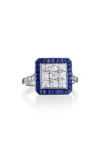 Mindi Mond French Diamond & Sapphire Statement Ring