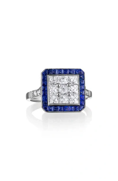 Mindi Mond French Diamond & Sapphire Statement Ring