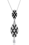 Mindi Mond Geometric Onyx & Diamond Pendant Necklace In Plat