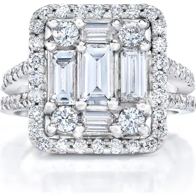 Mindi Mond Halo Diamond Split Shank Ring In Metallic