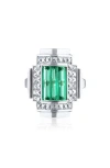 MINDI MOND MINDI MOND ICON COLOMBIAN EMERALD & DIAMOND STEP RING