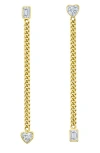 Mindi Mond Icon Fancy Chain Diamond Mismatched Earrings In Yellow Gold/diamond