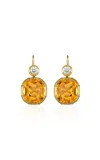 Mindi Mond Imperial 18k Yellow Gold; Citrine; And Diamond Drop Earrings In Metallic