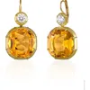Mindi Mond Imperial Citrine & Diamond Drop Earrings In Gold