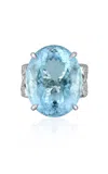 Mindi Mond New York 18k White Gold Aquamarine Diamond Ring