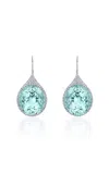 Mindi Mond New York 18k White Gold Diamond Tourmaline Earrings In White