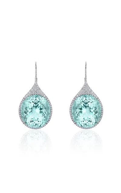 Mindi Mond New York 18k White Gold Diamond Tourmaline Earrings