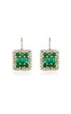 Mindi Mond New York 18k White Gold Emerald Diamond Earrings