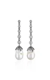 Mindi Mond New York 18k White Gold Pearl Diamond Earrings