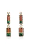 Mindi Mond New York 18k Yellow Gold Diamond Tourmaline Earrings