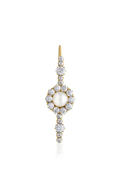 Mindi Mond New York 18k Yellow Gold Pearl Diamond Single Earring