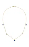 Mindi Mond New York Ceylon 18k Yellow Gold Sapphire And Diamond Necklace