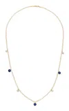 Mindi Mond New York Ceylon 18k Yellow Gold Sapphire And Diamond Necklace