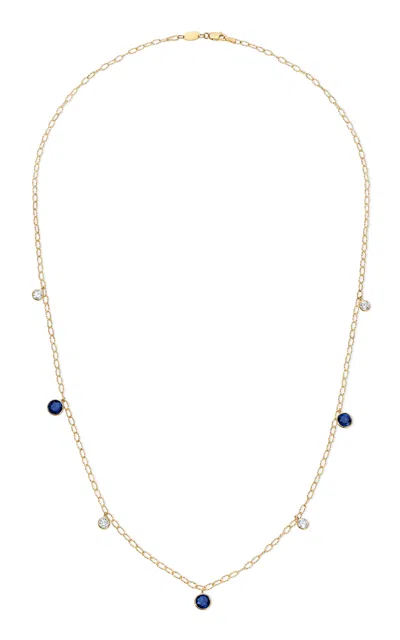 Mindi Mond New York Ceylon 18k Yellow Gold Sapphire And Diamond Necklace