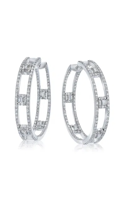 Mindi Mond New York Clarity Inside-out 18k White Gold Diamond Hoop Earrings
