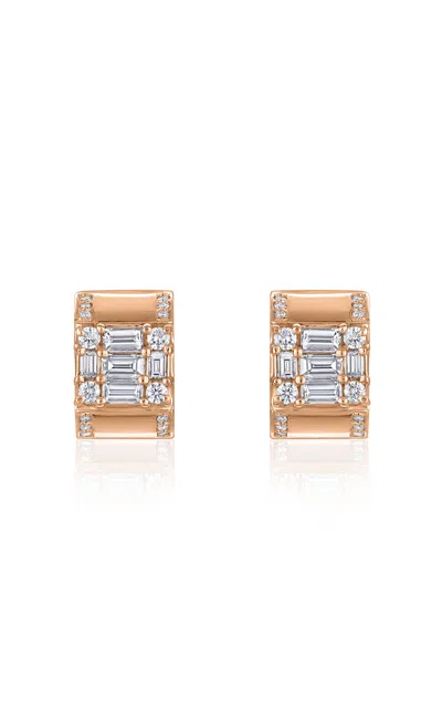 Mindi Mond New York Clarity Lovers 18k Rose Gold Diamond Earrings