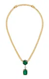 Mindi Mond New York Dynamic Duo Silver Diamond Emerald Necklace