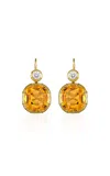 Mindi Mond New York Imperial 18k Yellow Gold Citrine Diamond Earrings