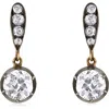 Mindi Mond Old European Drop Earrings In Silver/14k Yellow Gold