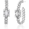 Mindi Mond Oval Link Diamond Hoop Earrings In Metallic