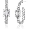 Mindi Mond Oval Link Diamond Hoop Earrings In White Gold/ Diamond